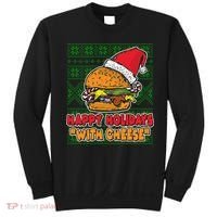 Happy Holidays With Cheese Ugly Christmas Sweater Sweatshirt thumb 0