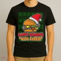 Happy Holidays With Cheese Ugly Christmas Sweater T-Shirt thumb 3