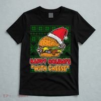 Happy Holidays With Cheese Ugly Christmas Sweater T-Shirt thumb 5