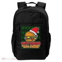 Happy Holidays With Cheese Ugly Christmas Sweater Backpack thumb 0