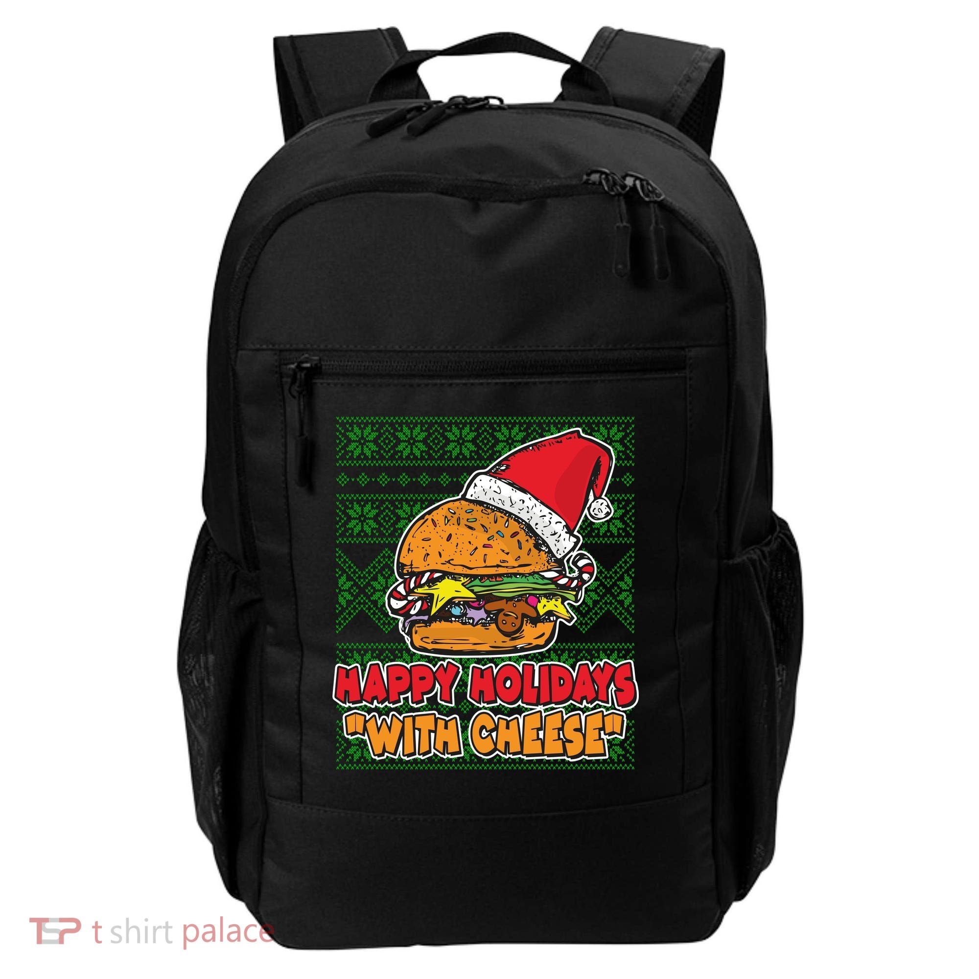 Happy Holidays With Cheese Ugly Christmas Sweater Backpack