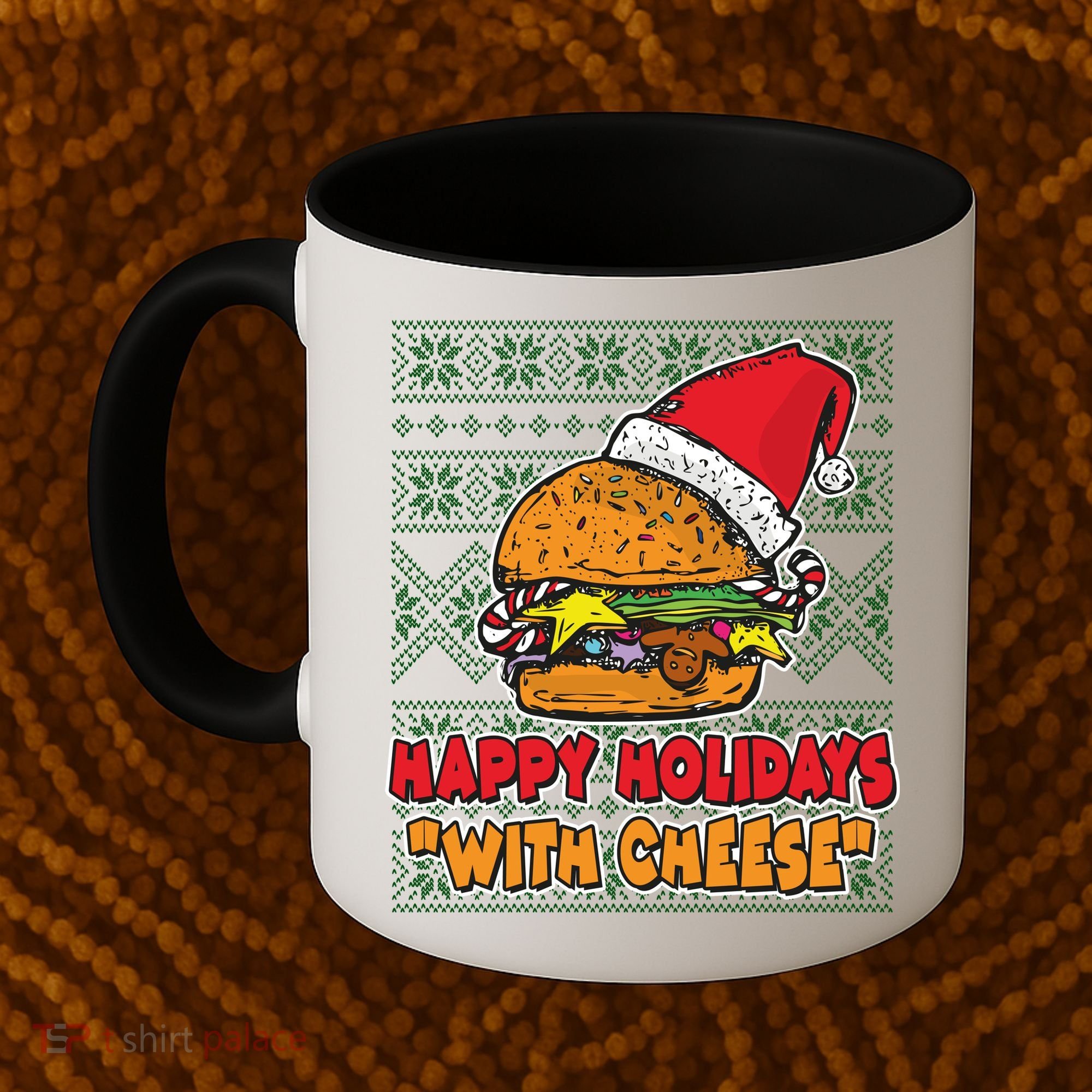 Happy Holidays With Cheese Ugly Christmas Sweater Coffee Mug