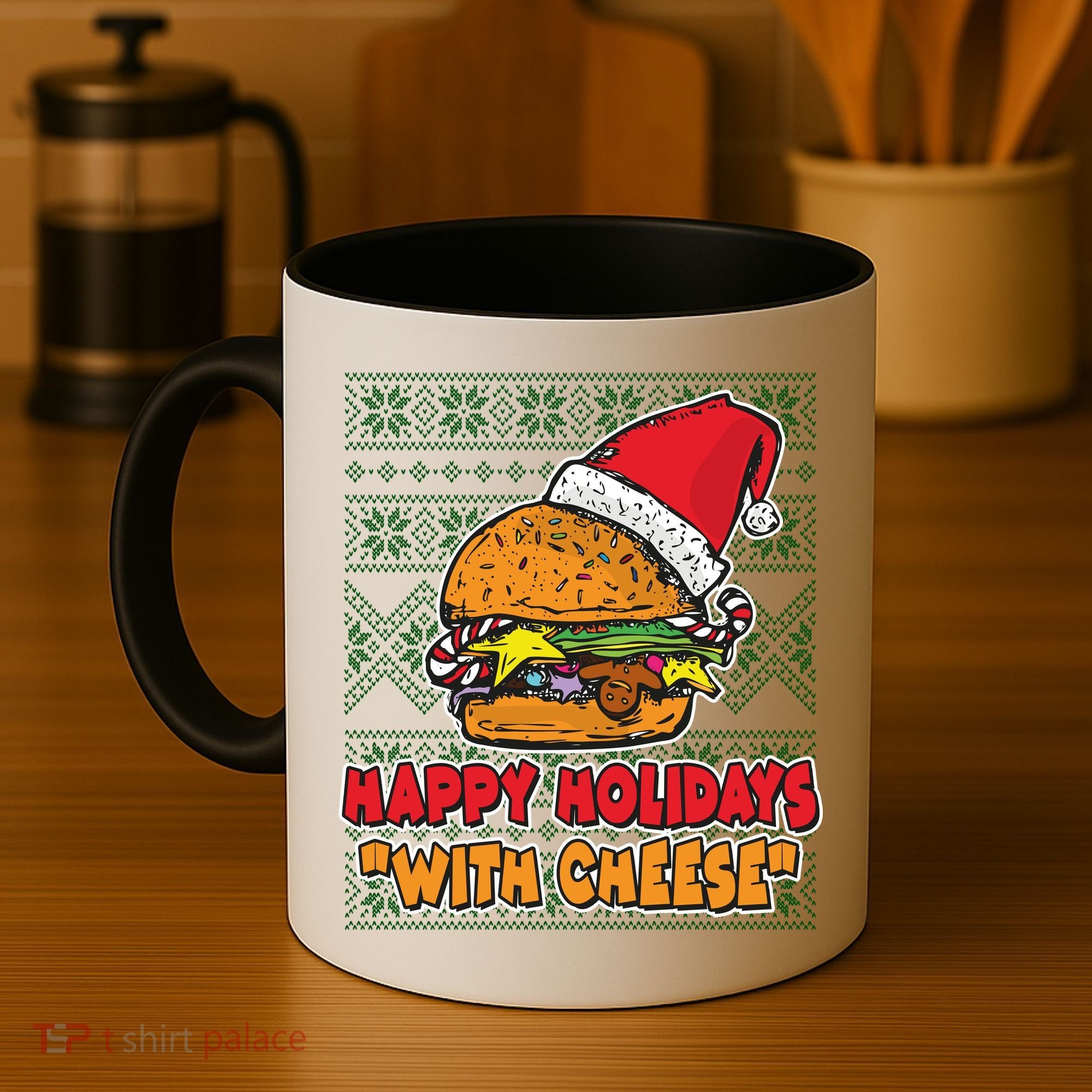Happy Holidays With Cheese Ugly Christmas Sweater Coffee Mug