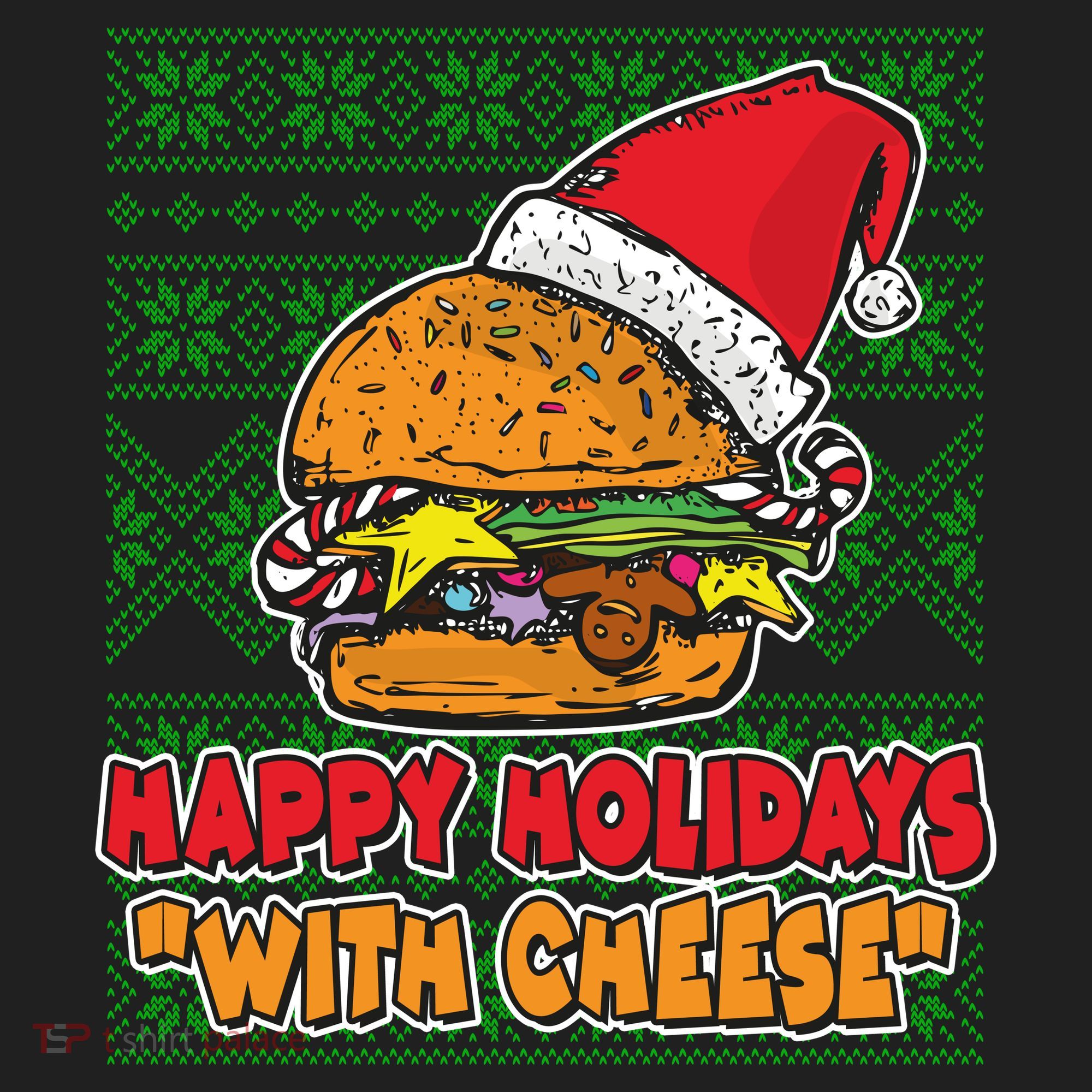 Happy Holidays With Cheese Ugly Christmas Sweater Beanie
