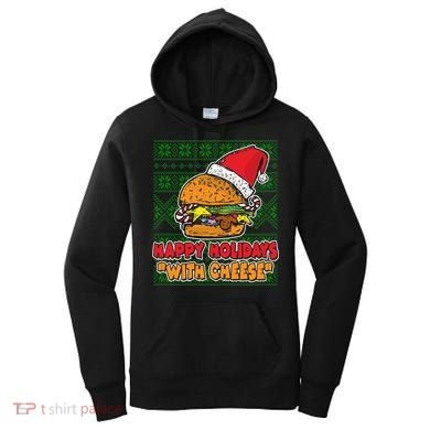 Happy Holidays With Cheese Ugly Christmas Sweater Women's Hoodie