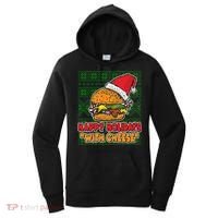 Happy Holidays With Cheese Ugly Christmas Sweater Women's Hoodie thumb 0