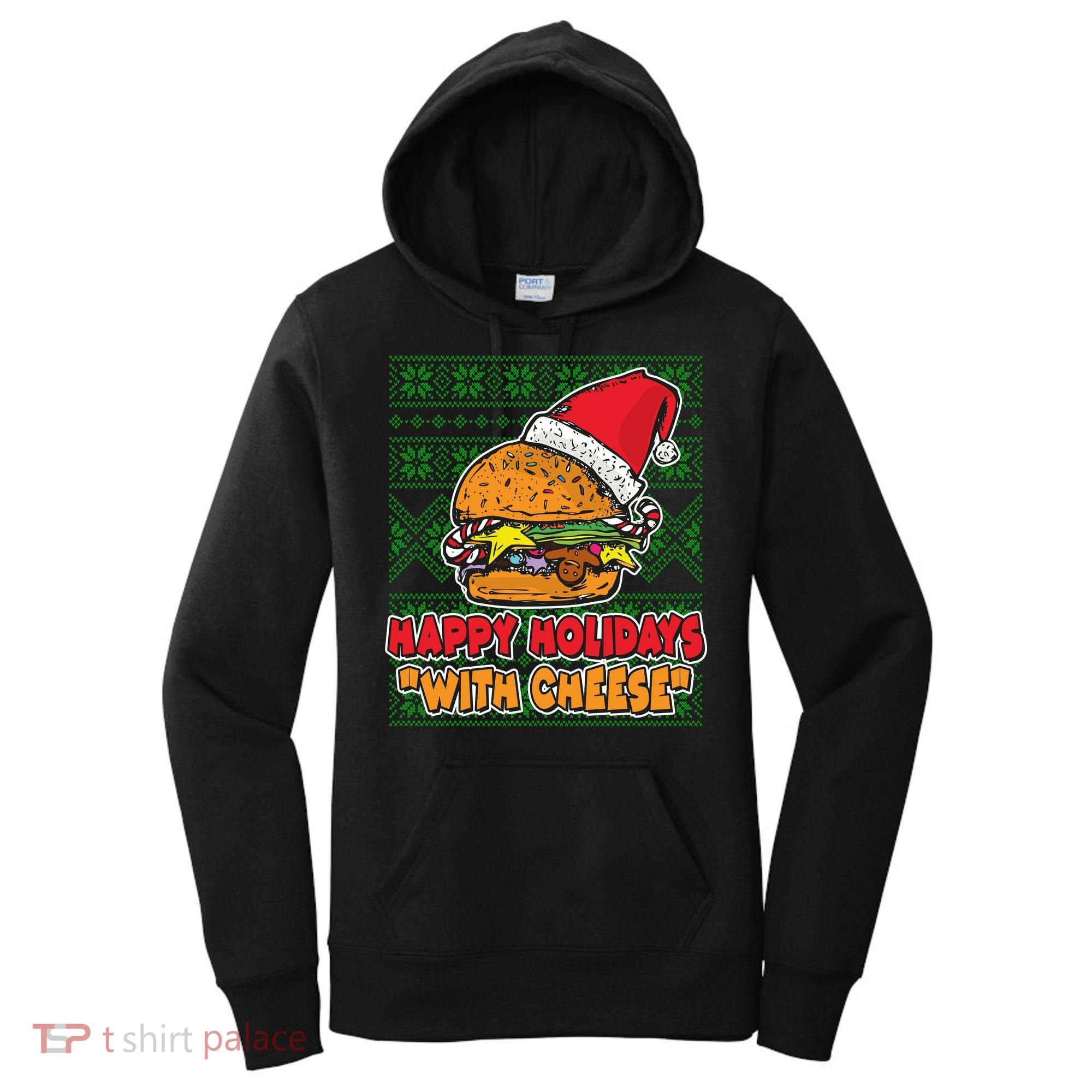 Happy Holidays With Cheese Ugly Christmas Sweater Women's Hoodie