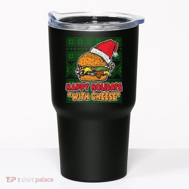 Happy Holidays With Cheese Ugly Christmas Sweater Tumbler