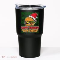 Happy Holidays With Cheese Ugly Christmas Sweater Tumbler thumb 0