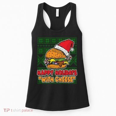 Happy Holidays With Cheese Ugly Christmas Sweater Women's Tank Top