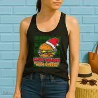 Happy Holidays With Cheese Ugly Christmas Sweater Women's Tank Top thumb 2