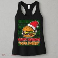 Happy Holidays With Cheese Ugly Christmas Sweater Women's Tank Top thumb 3