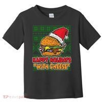 Happy Holidays With Cheese Ugly Christmas Sweater Toddler T-Shirt thumb 0