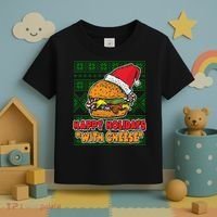 Happy Holidays With Cheese Ugly Christmas Sweater Toddler T-Shirt thumb 3