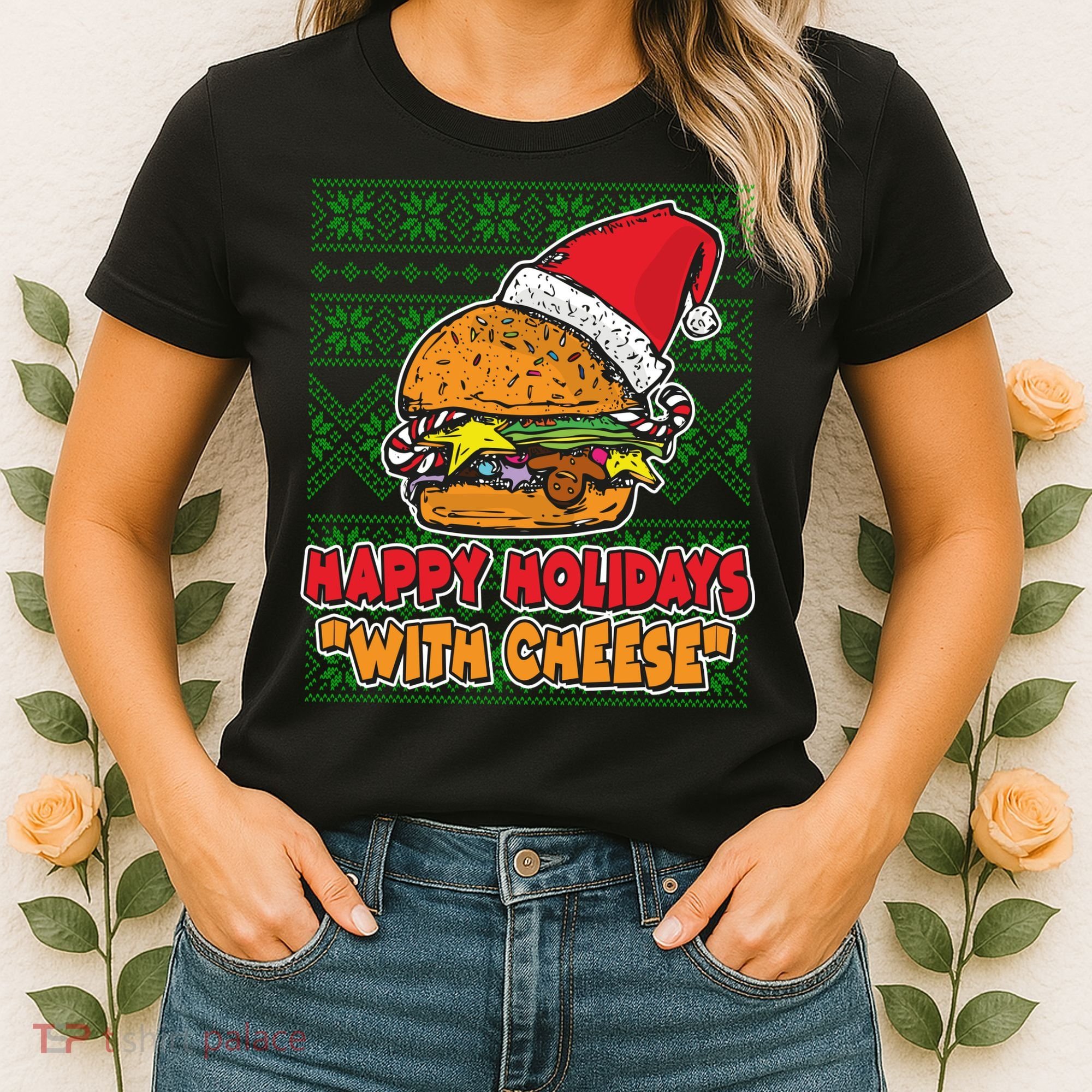 Happy Holidays With Cheese Ugly Christmas Sweater Women's T-Shirt