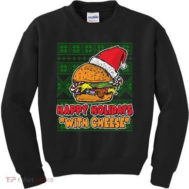 Happy Holidays With Cheese Ugly Christmas Sweater Kids Sweatshirt