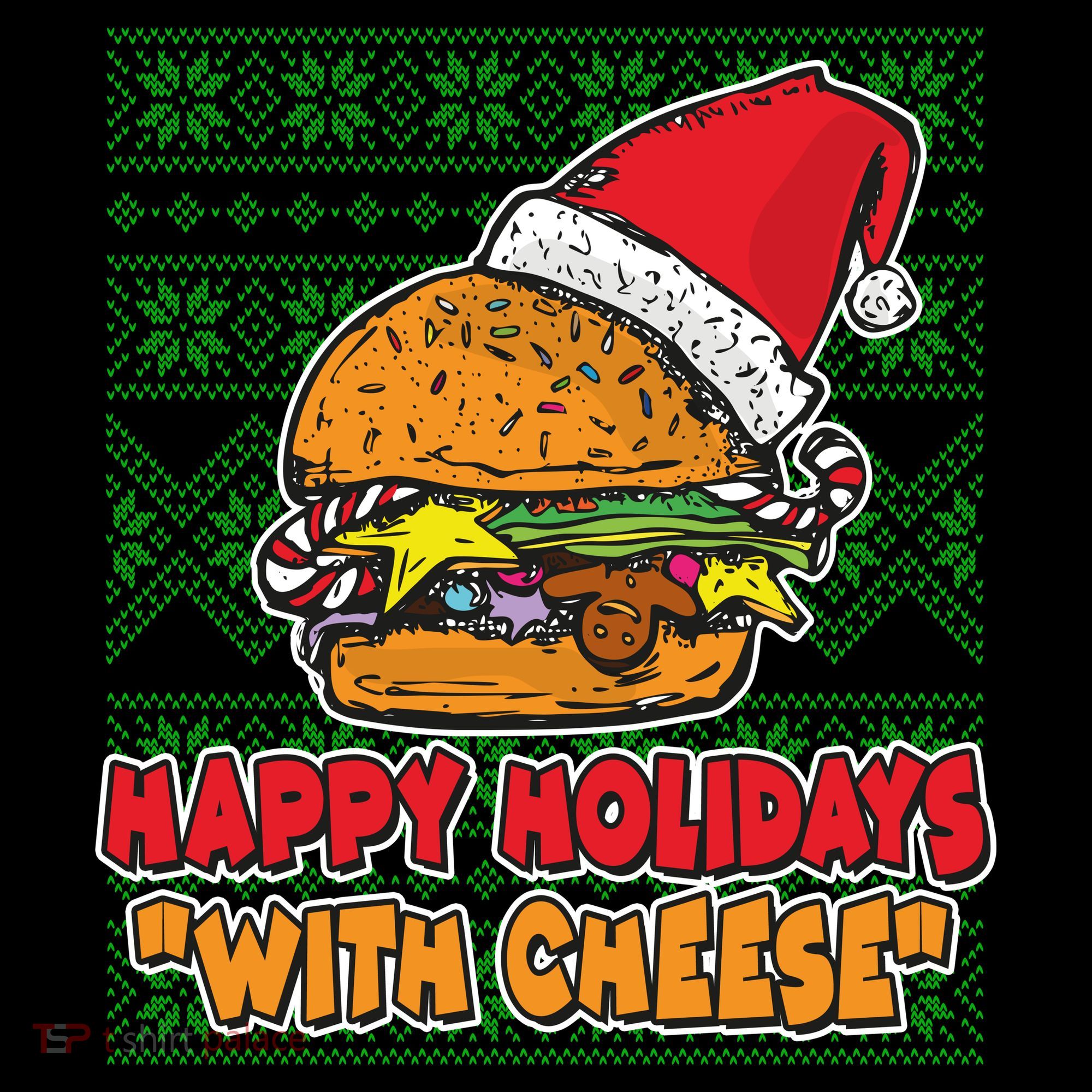 Happy Holidays With Cheese Ugly Christmas Sweater Kids Sweatshirt