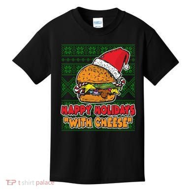 Happy Holidays With Cheese Ugly Christmas Sweater Kids T-Shirt