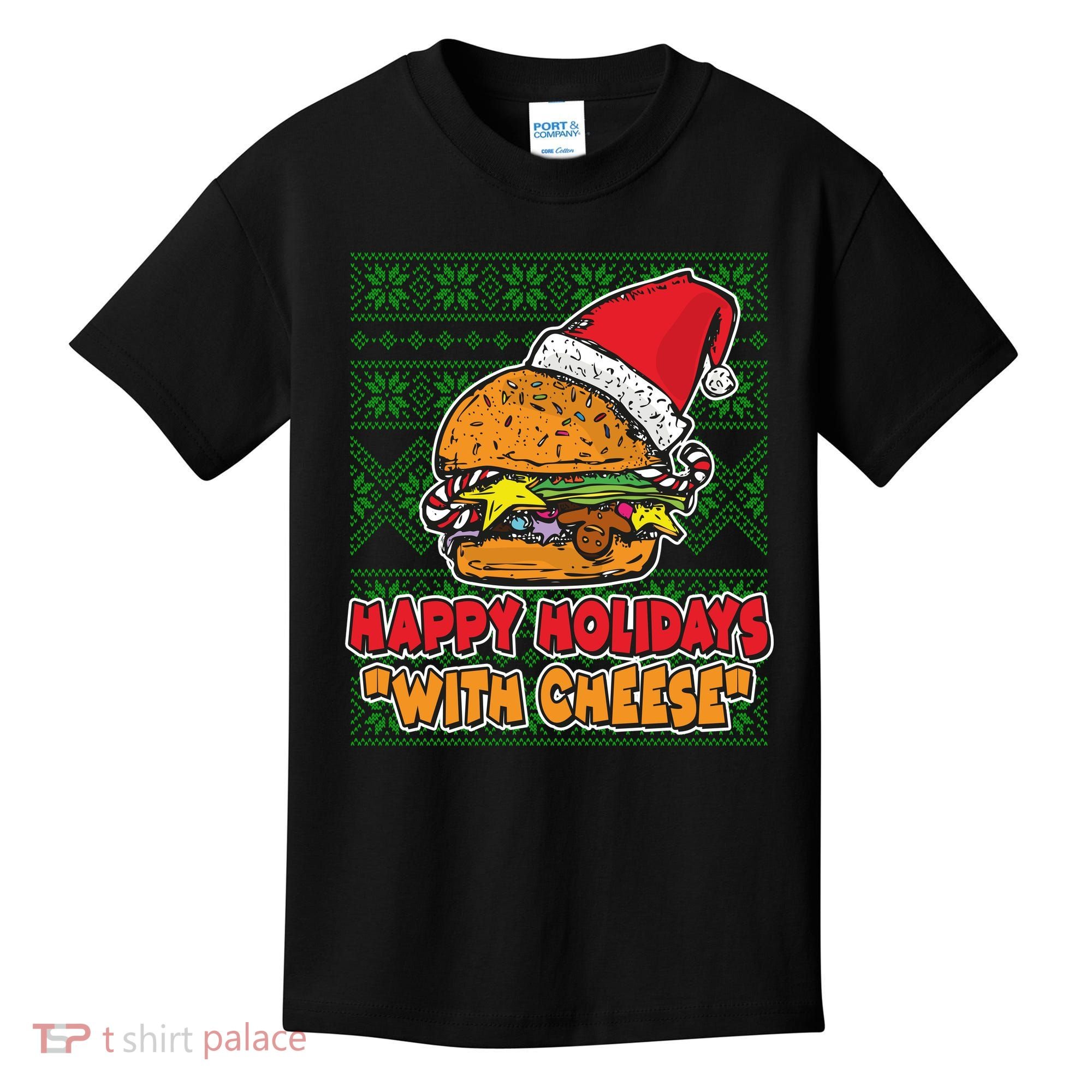 Happy Holidays With Cheese Ugly Christmas Sweater Kids T-Shirt
