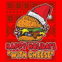 Happy Holidays With Cheese Ugly Christmas Sweater Santa Hat thumb 1