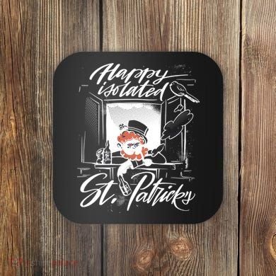 Happy Isolated St Patrick's Day Coaster