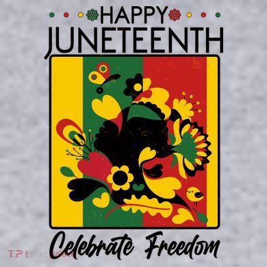 Happy Juneteenth Celebrate Freedom  Abstract Art Women's Racerback Cropped Tank