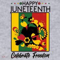 Happy Juneteenth Celebrate Freedom  Abstract Art Women's Racerback Cropped Tank thumb 2