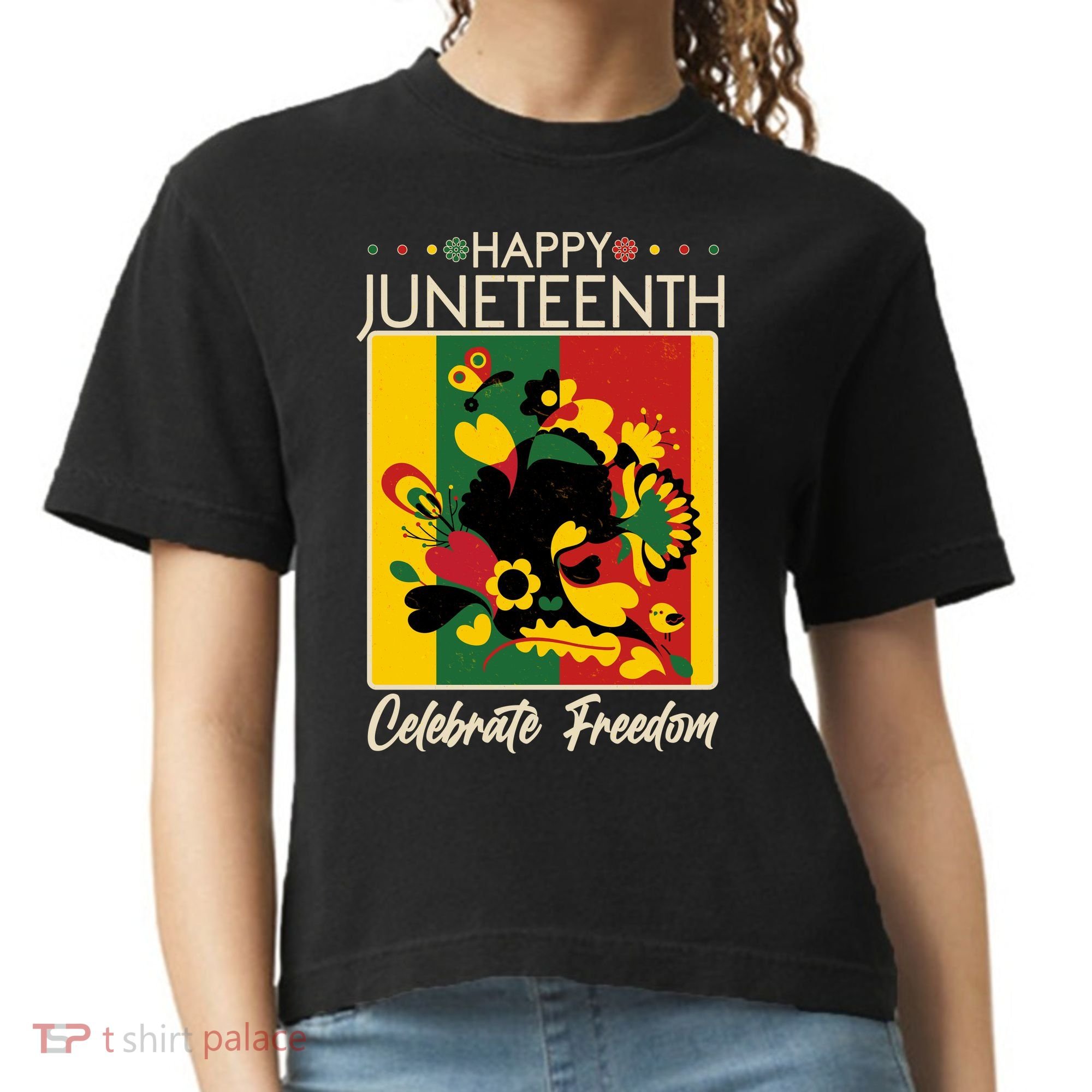 Happy Juneteenth Celebrate Freedom  Abstract Art Comfort Colors Boxy T-Shirt