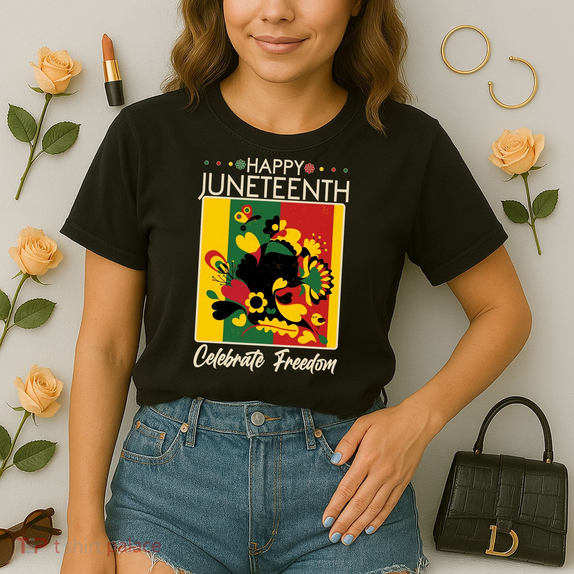Happy Juneteenth Celebrate Freedom  Abstract Art Comfort Colors Boxy T-Shirt