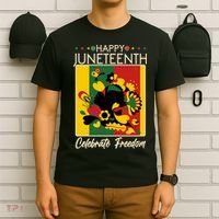 Happy Juneteenth Celebrate Freedom  Abstract Art T-Shirt thumb 6