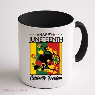 Happy Juneteenth Celebrate Freedom  Abstract Art Coffee Mug back