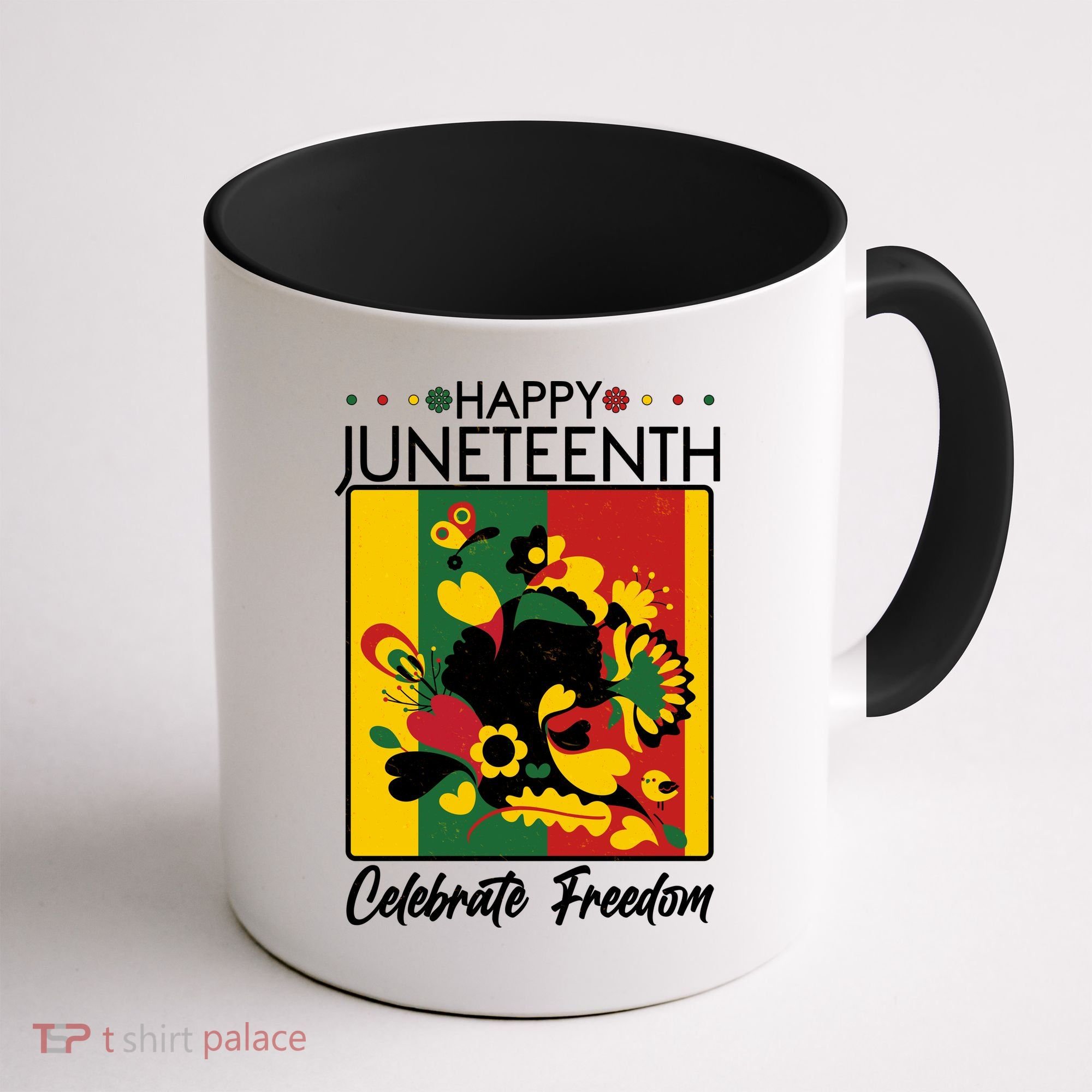 Happy Juneteenth Celebrate Freedom  Abstract Art Coffee Mug