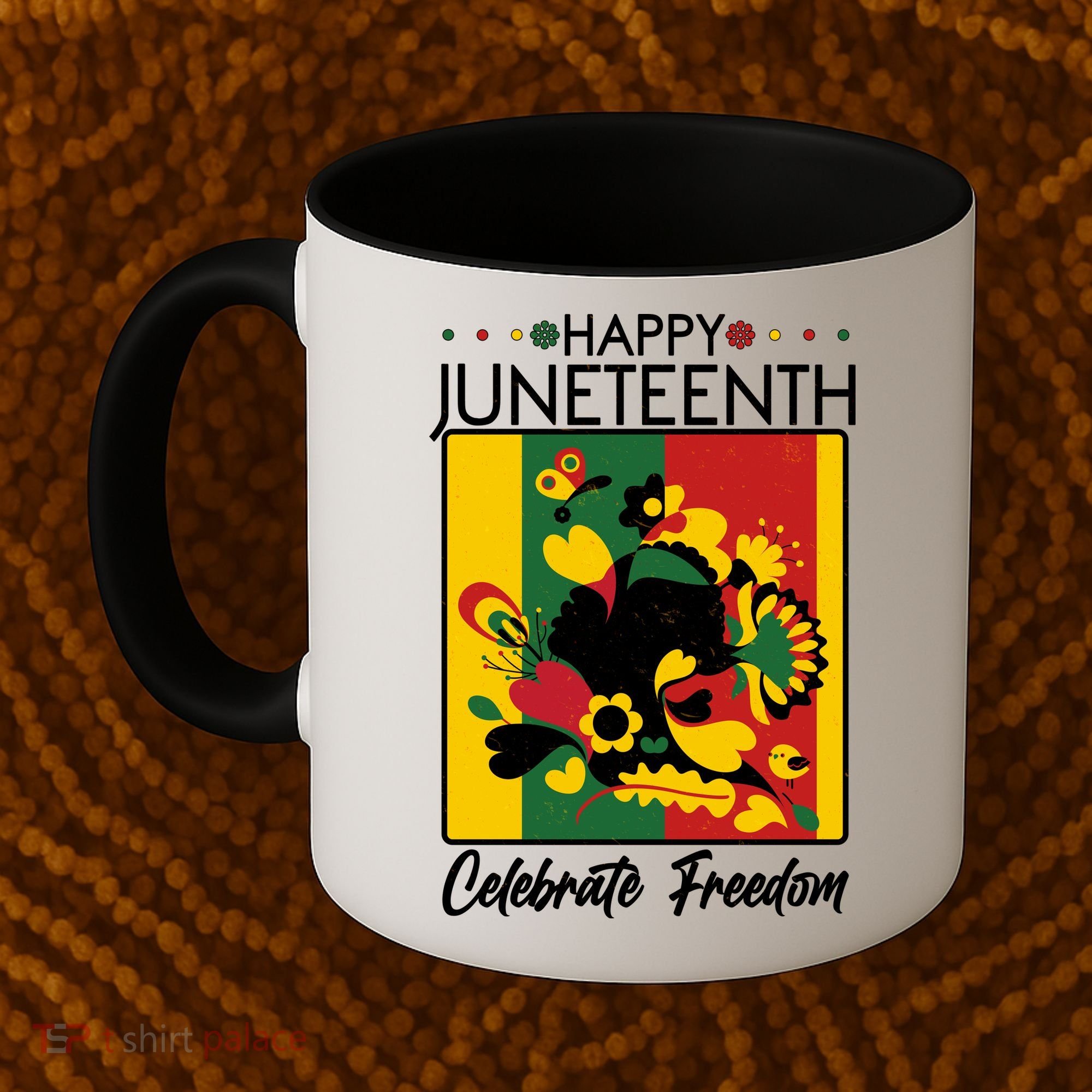 Happy Juneteenth Celebrate Freedom  Abstract Art Coffee Mug
