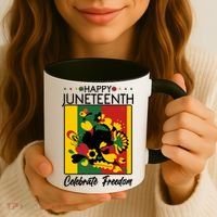 Happy Juneteenth Celebrate Freedom  Abstract Art Coffee Mug thumb 3