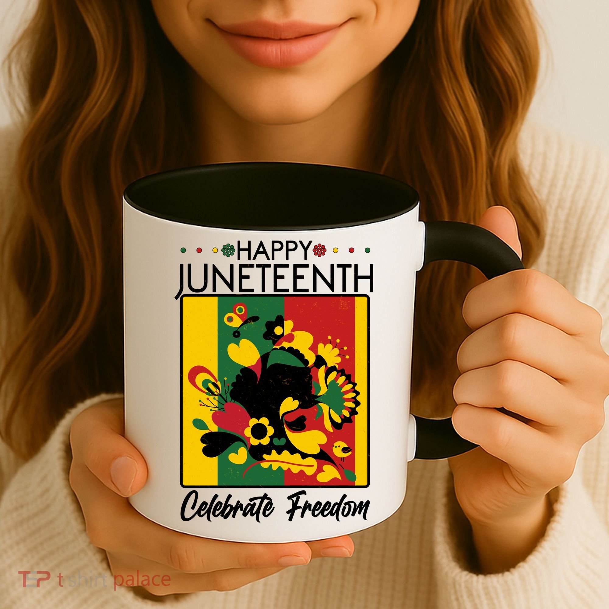 Happy Juneteenth Celebrate Freedom  Abstract Art Coffee Mug