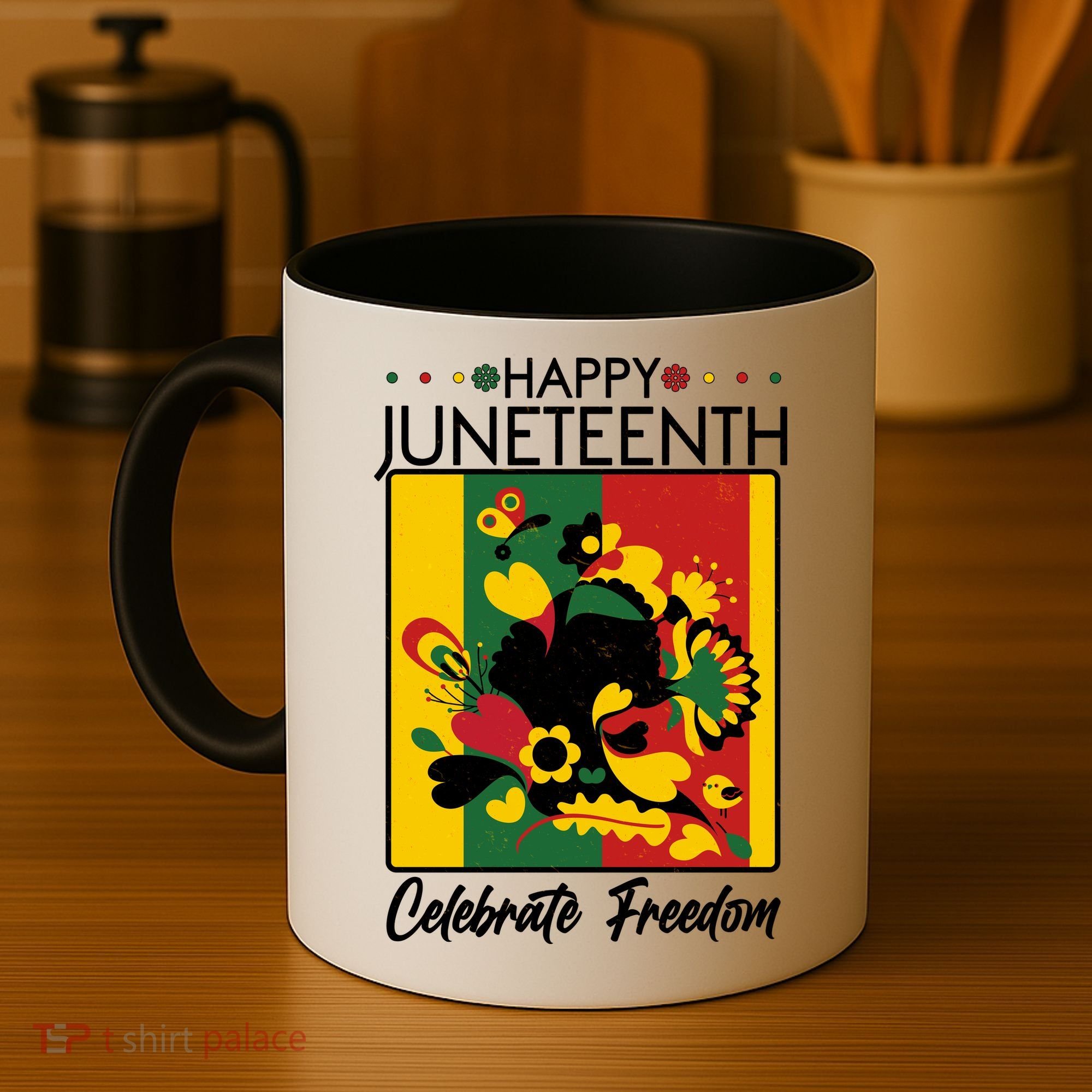 Happy Juneteenth Celebrate Freedom  Abstract Art Coffee Mug