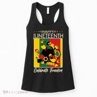 Happy Juneteenth Celebrate Freedom  Abstract Art Women's Tank Top thumb 0