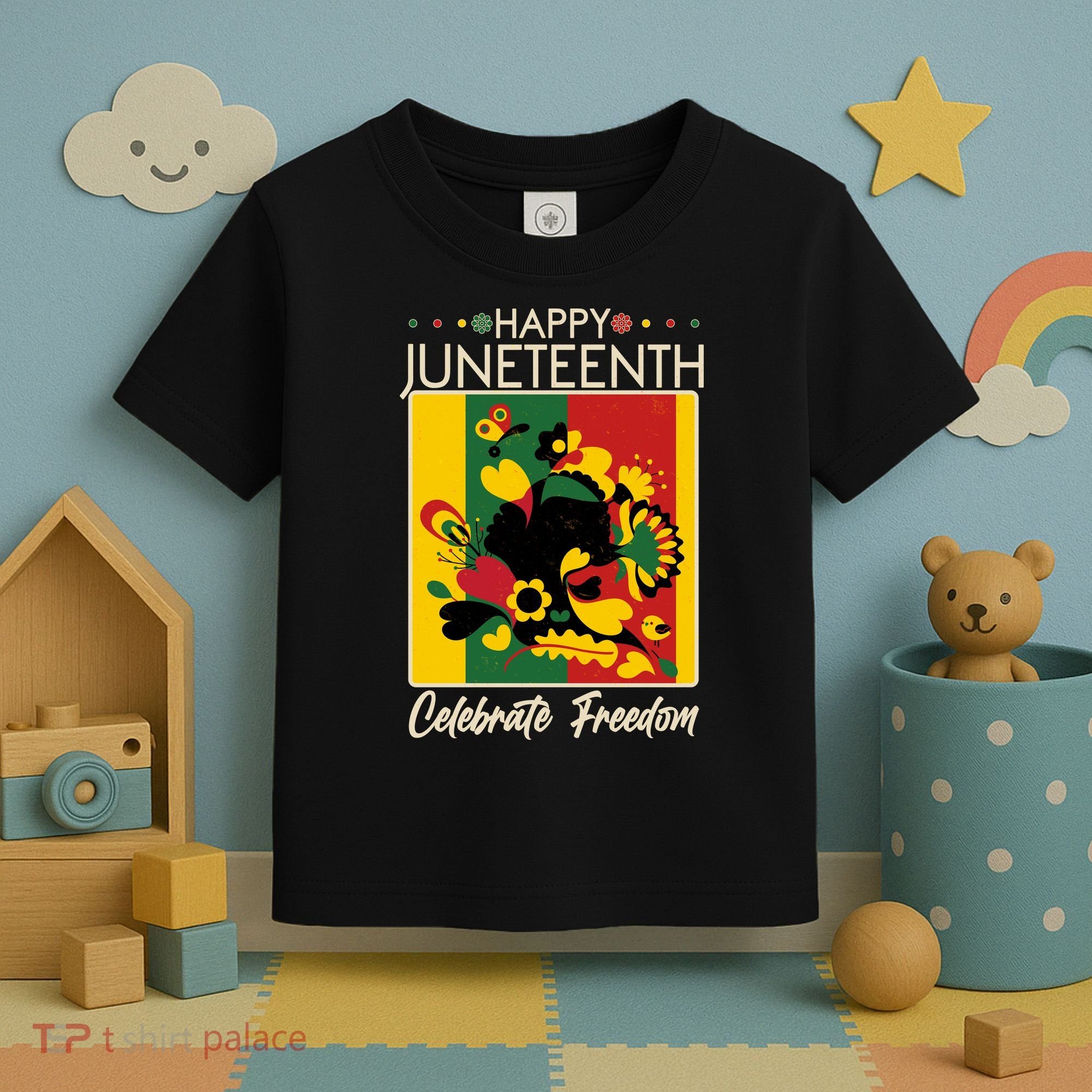 Happy Juneteenth Celebrate Freedom  Abstract Art Toddler T-Shirt