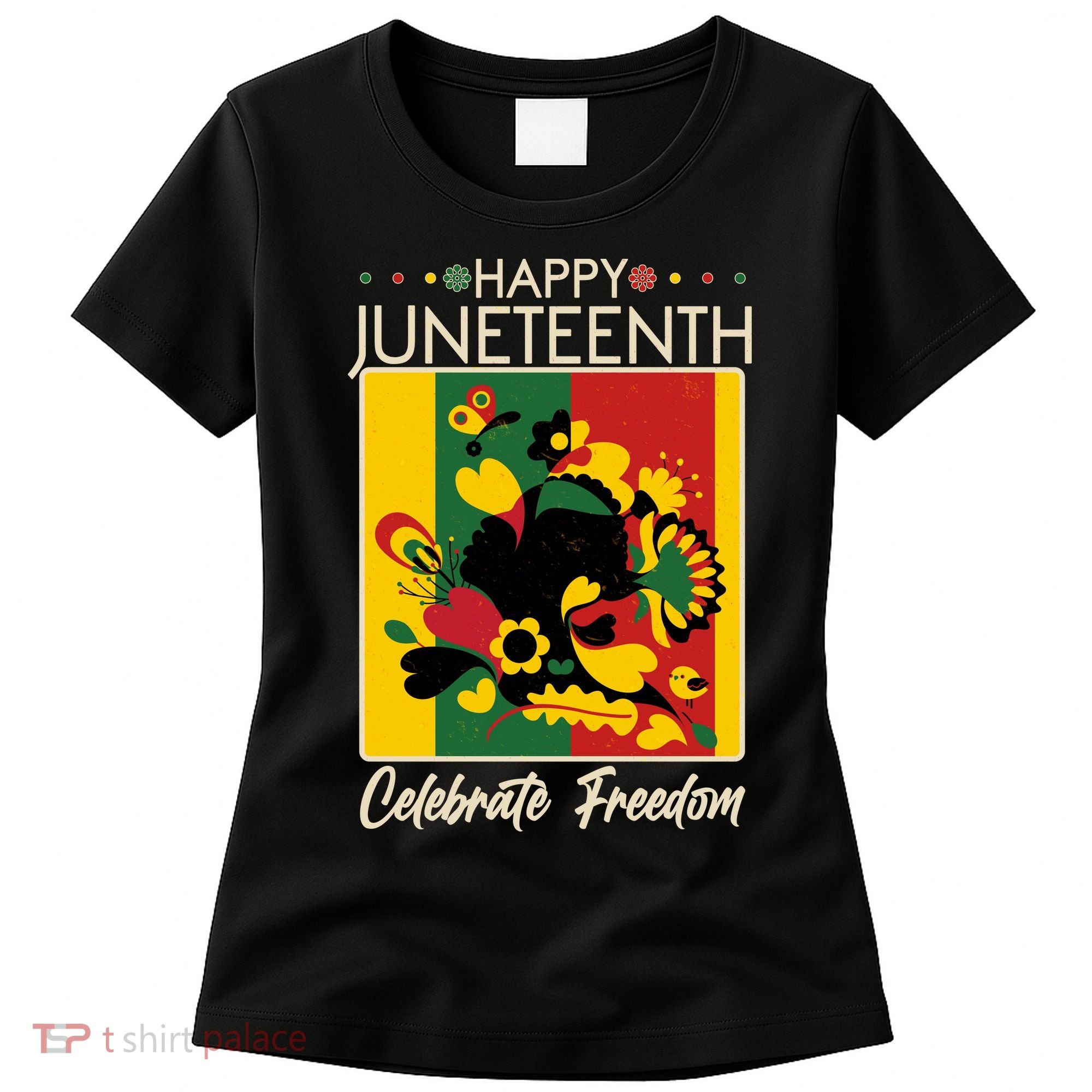 Happy Juneteenth Celebrate Freedom  Abstract Art Women's T-Shirt