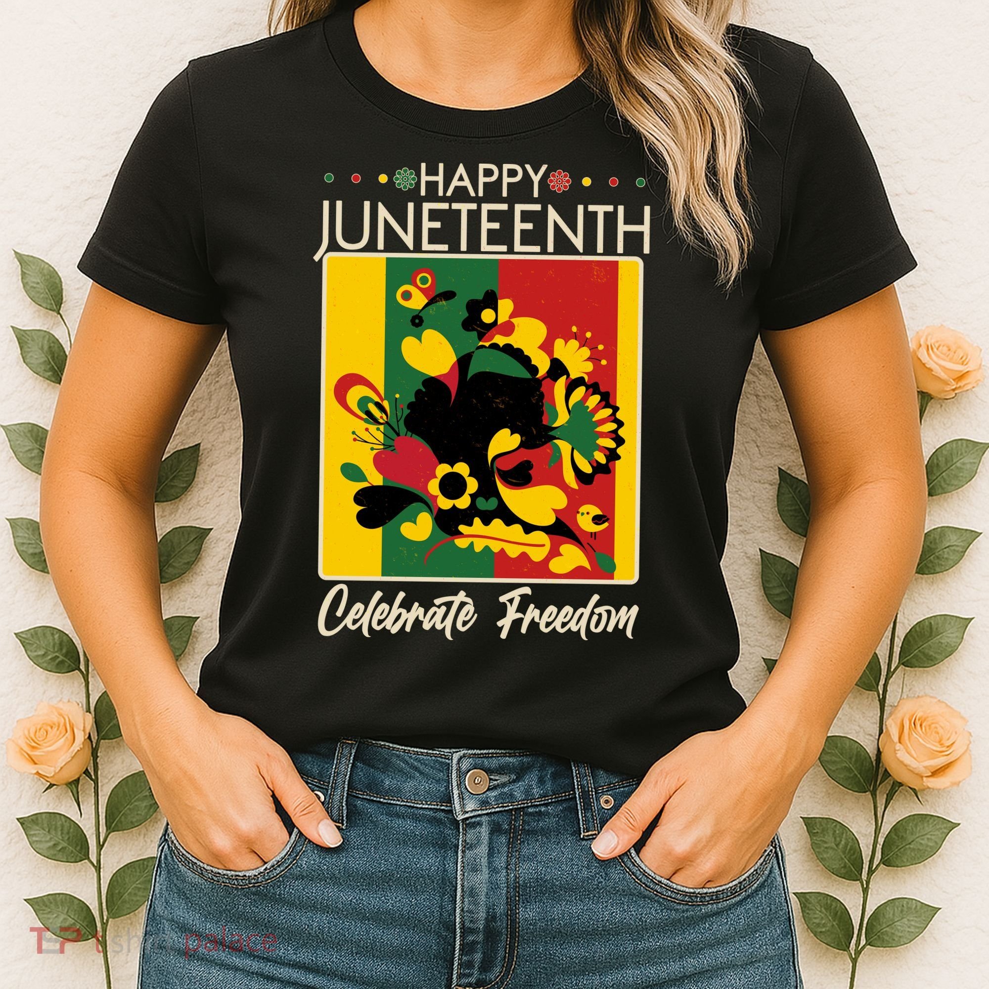 Happy Juneteenth Celebrate Freedom  Abstract Art Women's T-Shirt