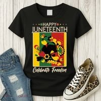 Happy Juneteenth Celebrate Freedom  Abstract Art Women's T-Shirt thumb 3