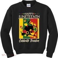 Happy Juneteenth Celebrate Freedom  Abstract Art Kids Sweatshirt thumb 0