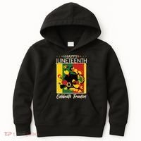 Happy Juneteenth Celebrate Freedom  Abstract Art Kids Hoodie thumb 0