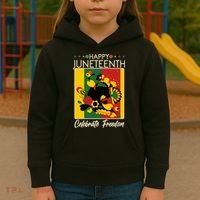 Happy Juneteenth Celebrate Freedom  Abstract Art Kids Hoodie thumb 3