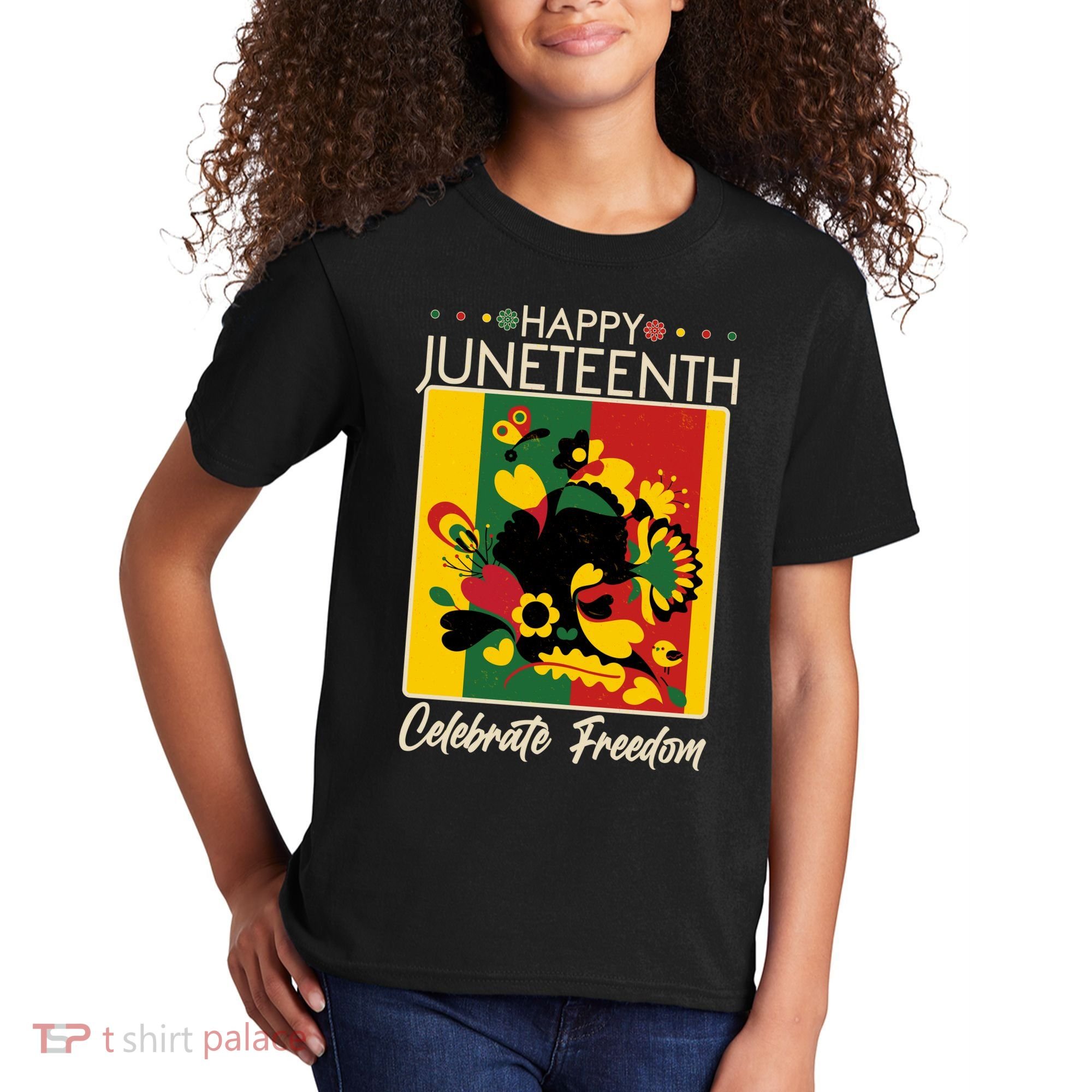 Happy Juneteenth Celebrate Freedom  Abstract Art Kids T-Shirt