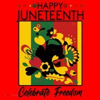 Happy Juneteenth Celebrate Freedom  Abstract Art Santa Hat thumb 1