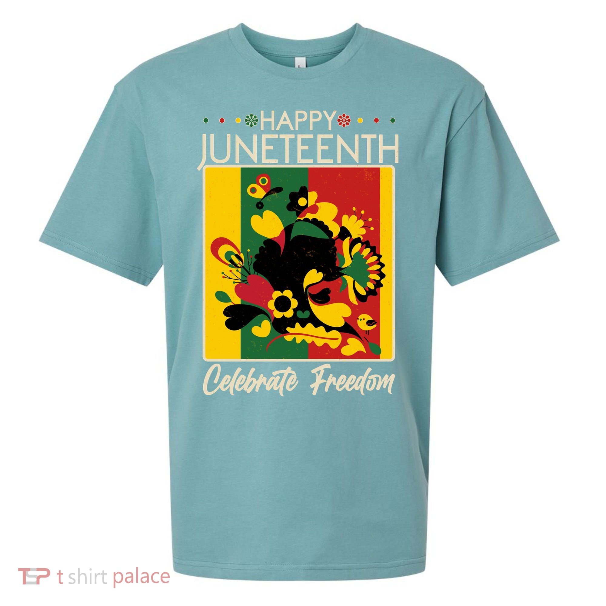 Happy Juneteenth Celebrate Freedom  Abstract Art Sueded Cloud Jersey T-Shirt