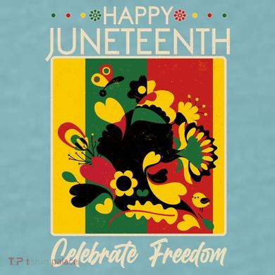 Happy Juneteenth Celebrate Freedom  Abstract Art Sueded Cloud Jersey T-Shirt