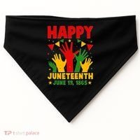 Happy Juneteenth June 19 1865 Celebration Raised Hands USA-Made Doggie Bandana thumb 0
