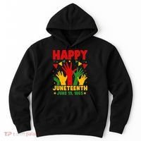 Happy Juneteenth June 19 1865 Celebration Raised Hands Hoodie thumb 0